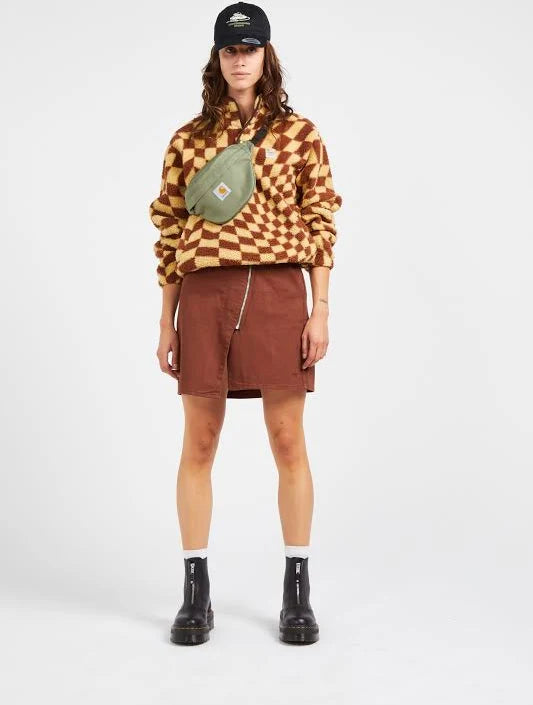 OBEY Ryan Front Zip Miniskirt